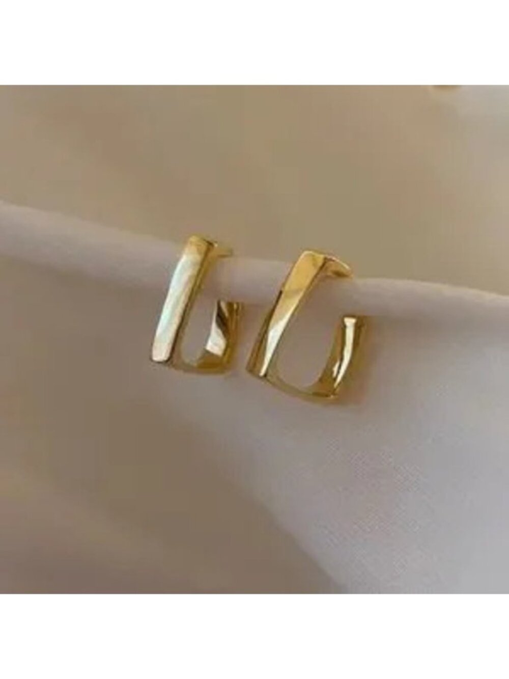 NEW Minimalistic Gold 14k Irregular Geometric Earrings